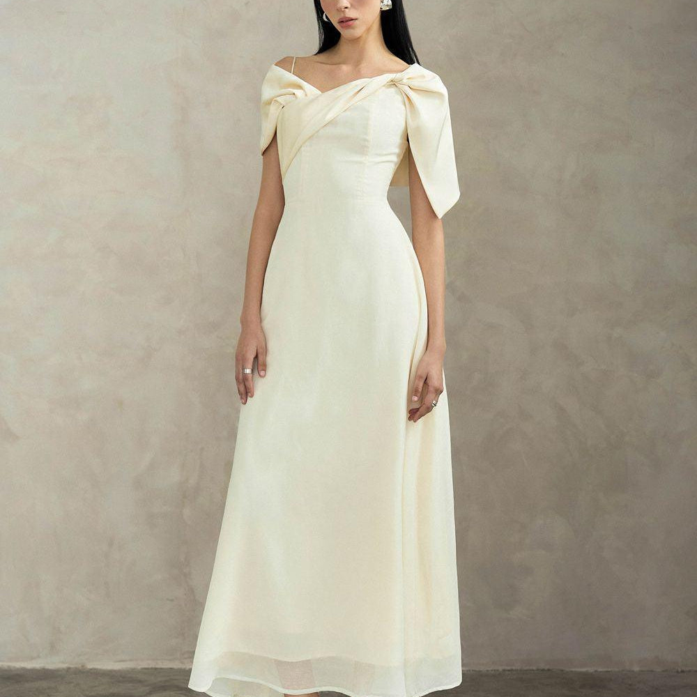 Crystal A-line Twisted Silk Ankle Length Dress - MEAN BLVD