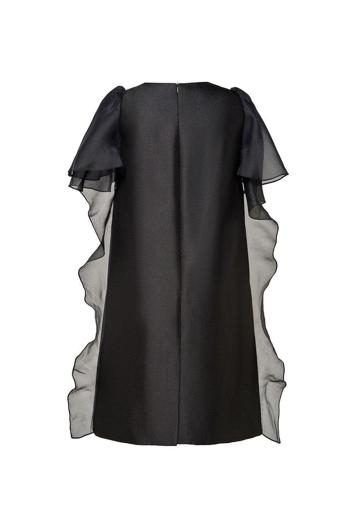 Crystal Tunic Flutter Sleeved Taffeta Knee-length Dress - MEAN BLVD