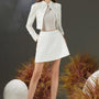 Cyan A-line Back Zipper Taffeta Silk Mini Skirt - MEAN BLVD