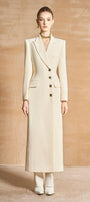 Cylla Sheath Peak Lapel Cotton Polyester Calf Length Trench Coat - MEAN BLVD