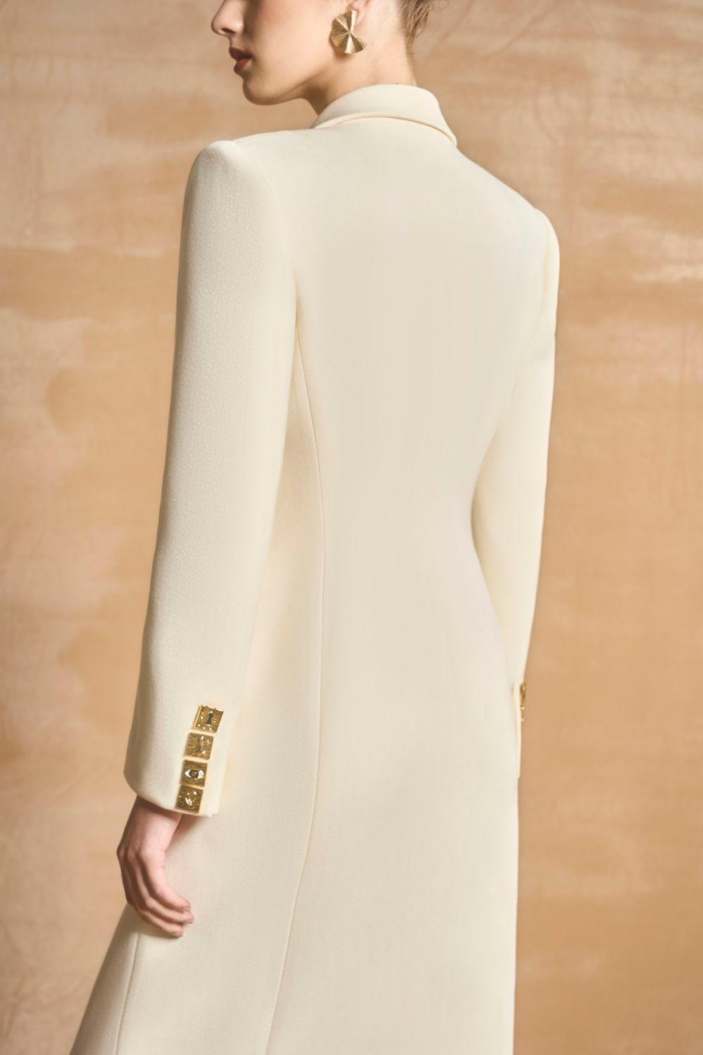 Cylla Sheath Peak Lapel Cotton Polyester Calf Length Trench Coat - MEAN BLVD