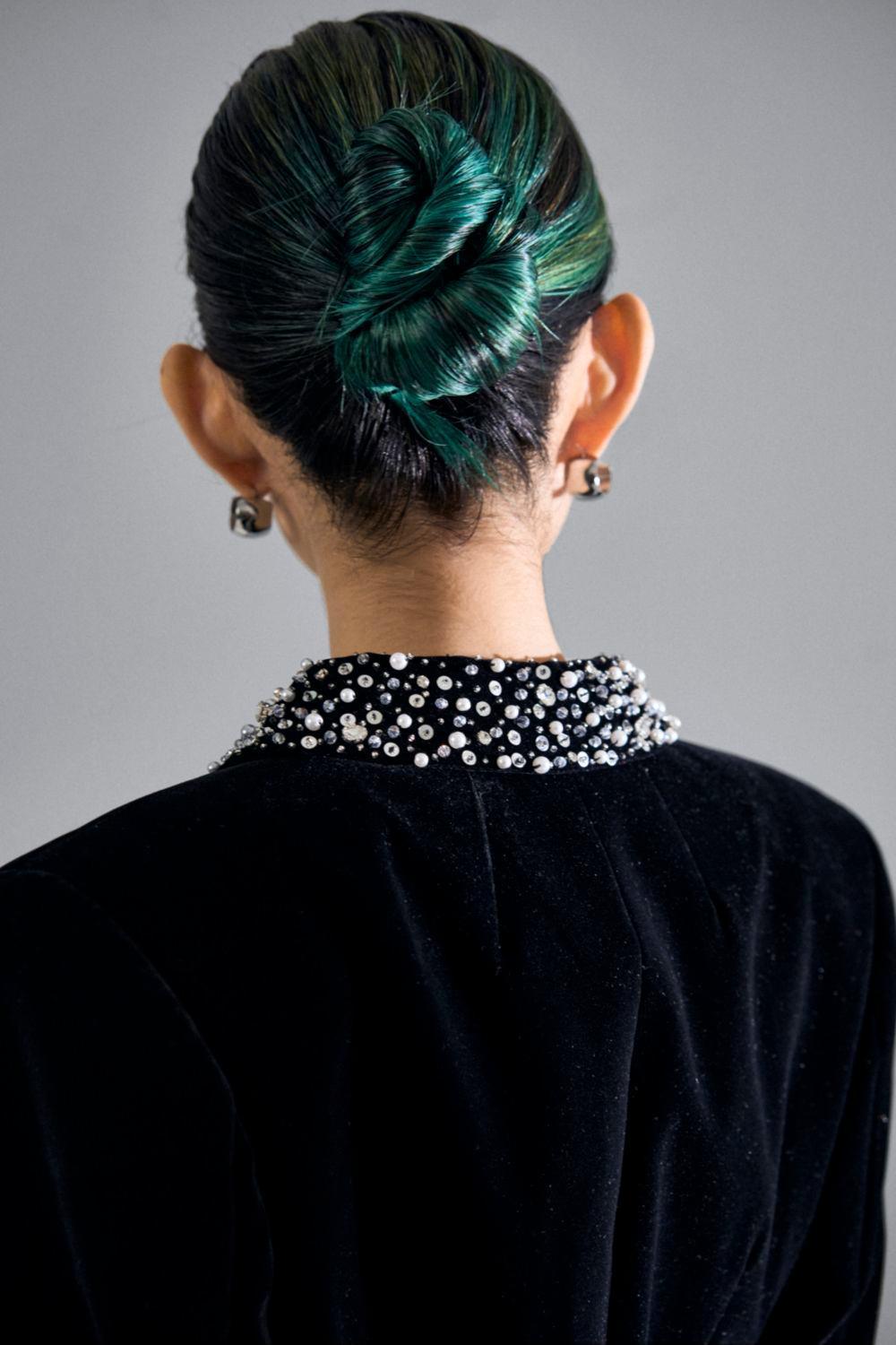 Cynthia Cropped Square Shoulder Velvet Jacket - MEAN BLVD