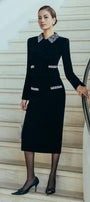 Cynthia Pencil Stone Velvet Midi Skirt - MEAN BLVD