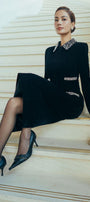 Cynthia Pencil Stone Velvet Midi Skirt - MEAN BLVD