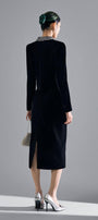 Cynthia Pencil Stone Velvet Midi Skirt - MEAN BLVD