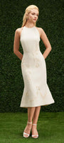 Cynthia Trumpet Halter Neck Taffeta Midi Dress - MEAN BLVD