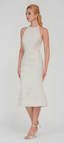 Cynthia Trumpet Halter Neck Taffeta Midi Dress - MEAN BLVD