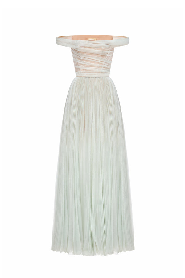 Aurora Off-Shoulder Draped Maxi Dress