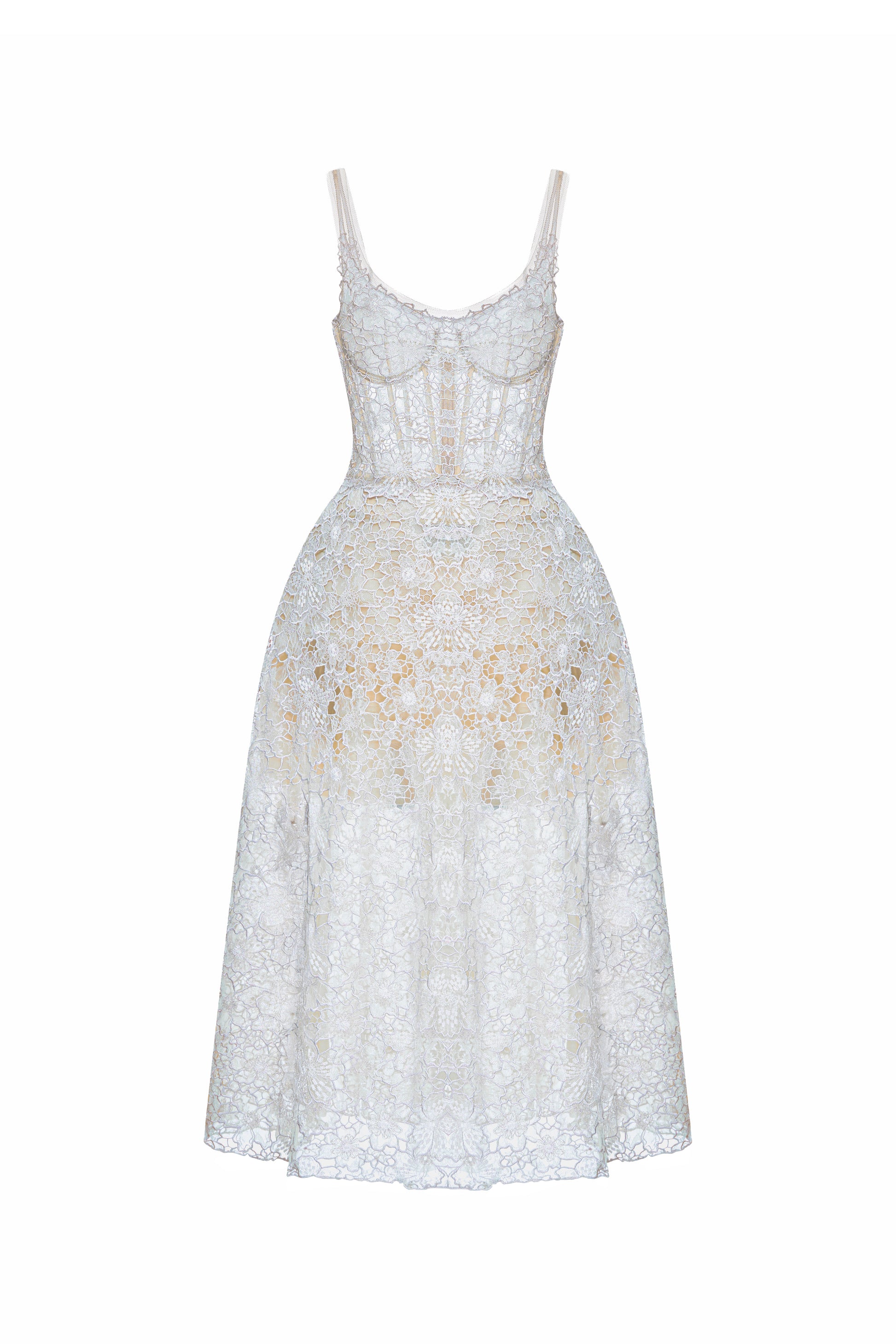 Coralie Scoop Applique Midi Dress