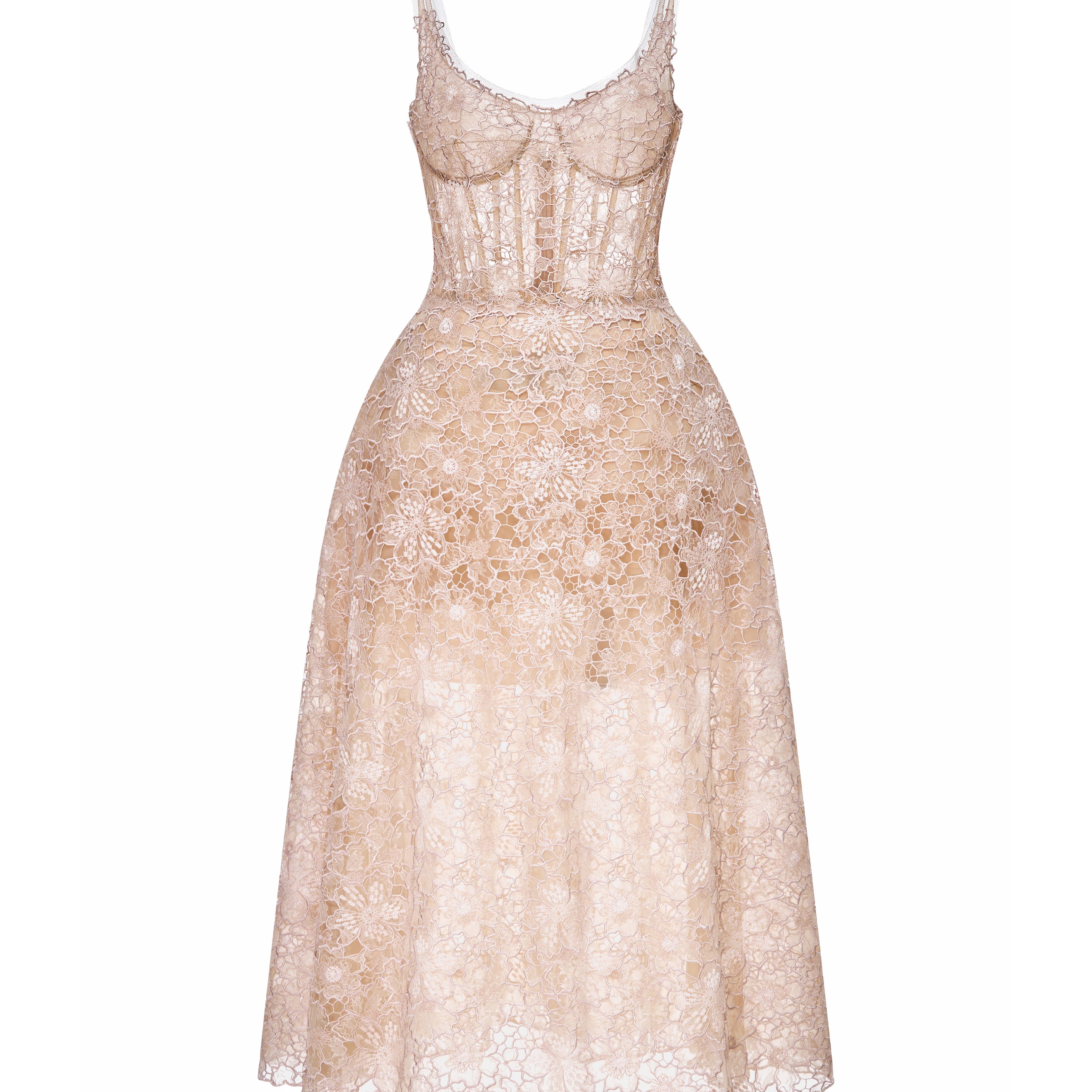 Coralie Scoop Applique Midi Dress