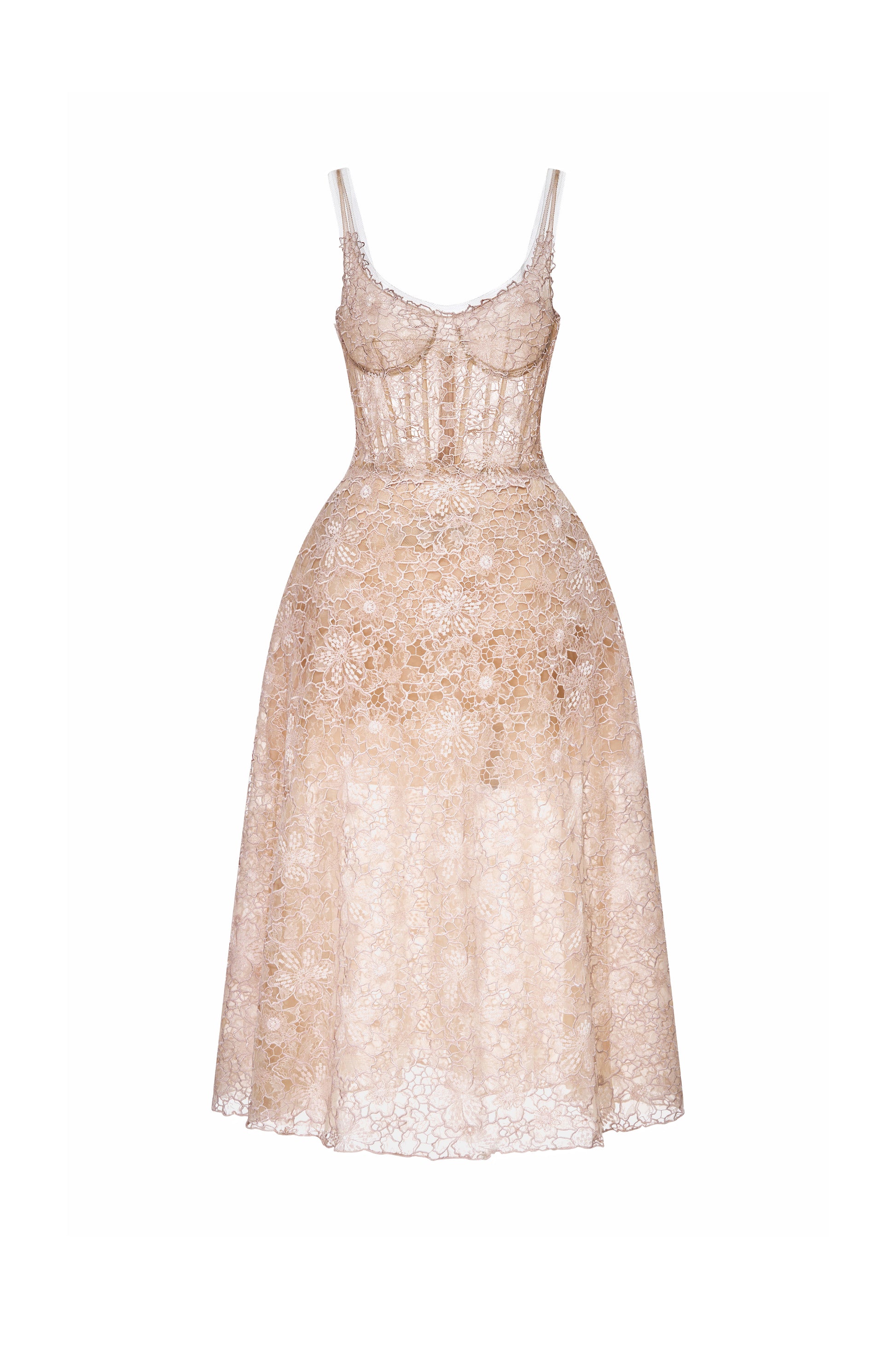 Coralie Scoop Applique Midi Dress