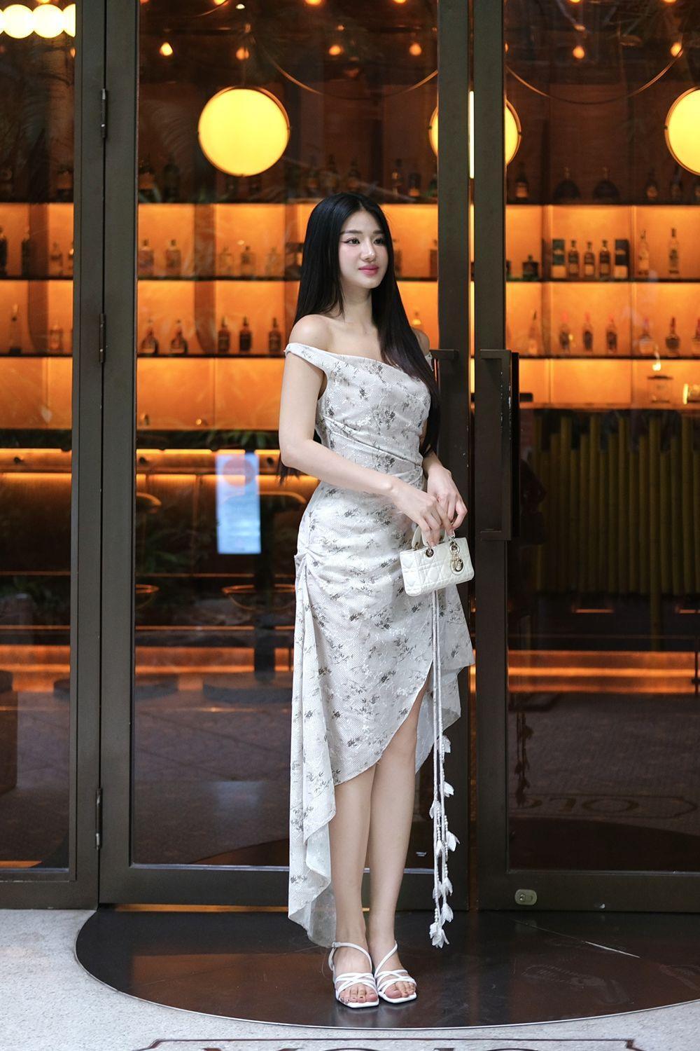 Depsey Asymmetric Off-Shoulder Mesh Silk High-low Dress - MEAN BLVD