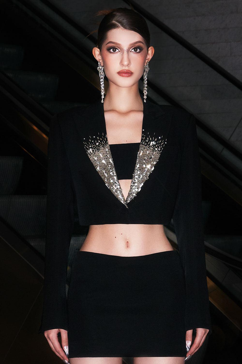 Daffodils Cropped Sleeveless Crepe Top - MEAN BLVD