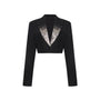 Daffodils Cropped V-Neck Crepe Jacket - MEAN BLVD