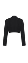 Daffodils Cropped V-Neck Crepe Jacket - MEAN BLVD