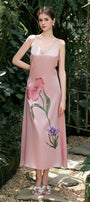 Daffor A-line Sleeveless Silk Satin Ankle Length Dress - MEAN BLVD