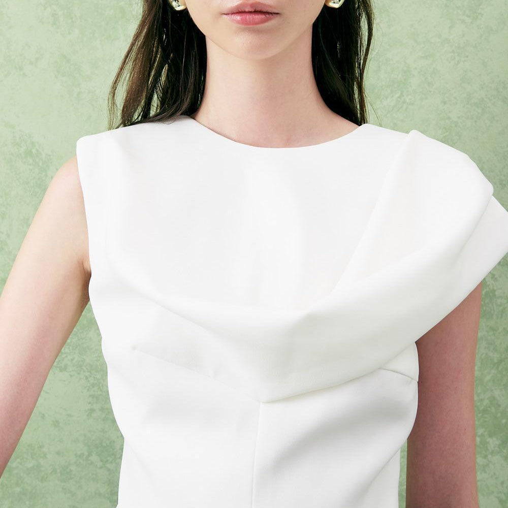 Dahlia A-line Jewel Neck Crepe Top - MEAN BLVD