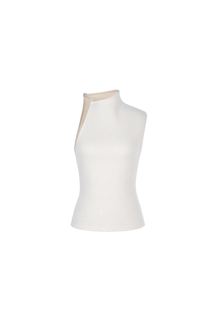 Dai Asymmetric Sleeveless Ribbed Cotton Top - MEAN BLVD