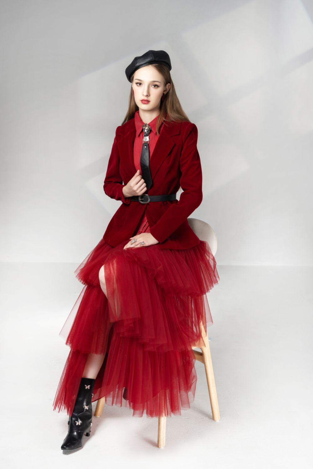 Dakota A-line Long Sleeved Mesh Maxi Set - MEAN BLVD
