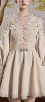 Dakota A-line Puffy Sleeved Lace Mini Dress - MEAN BLVD