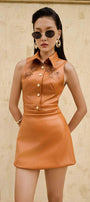 Dakota A-line Sleeveless Leather Mini Set - MEAN BLVD