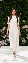 Dakota Sheath Folded Collar Foam Spandex Ankle Length Dress - MEAN BLVD