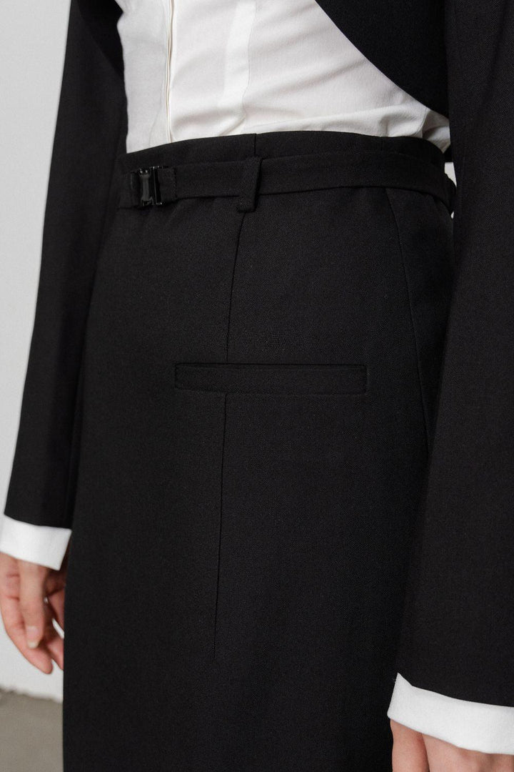 Dakota Sheath Welt Pocket Wool Ankle Length Skirt - MEAN BLVD