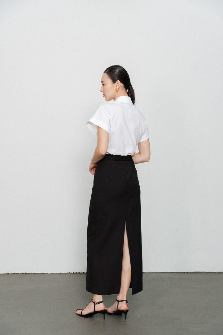 Dakota Sheath Welt Pocket Wool Ankle Length Skirt - MEAN BLVD