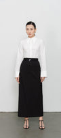 Dakota Sheath Welt Pocket Wool Ankle Length Skirt - MEAN BLVD