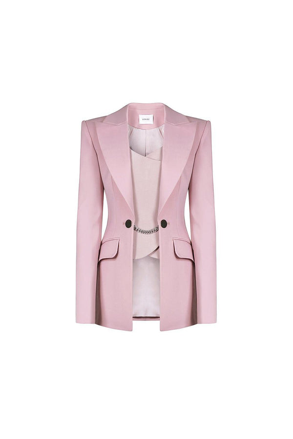 Daley Structured Square Shoulder Crepe Blazer - MEAN BLVD