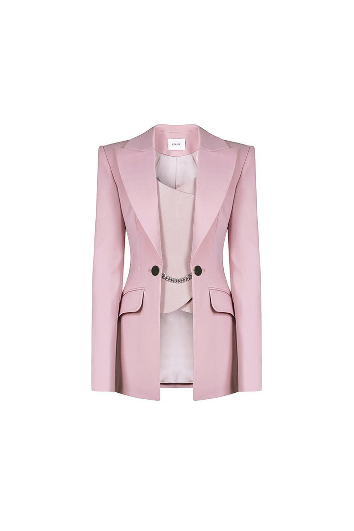 Daley Structured Square Shoulder Crepe Blazer - MEAN BLVD