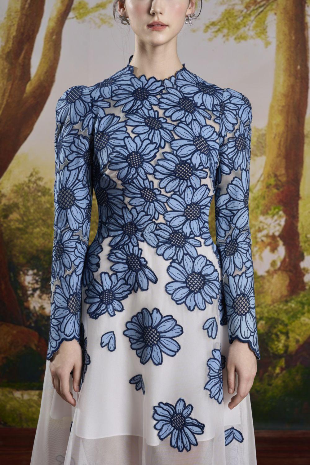 Danielle A-line Square Shoulder Lace Midi Dress - MEAN BLVD