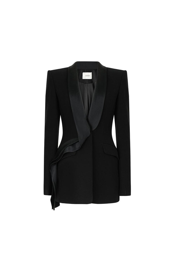 Darcey Structured Flap Pocket Crepe Blazer - MEAN BLVD