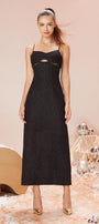 Darky A-line Spaghetti Strap Brocade Midi Dress - MEAN BLVD