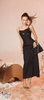 Darky A-line Spaghetti Strap Brocade Midi Dress - MEAN BLVD