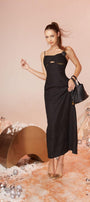 Darky A-line Spaghetti Strap Brocade Midi Dress - MEAN BLVD