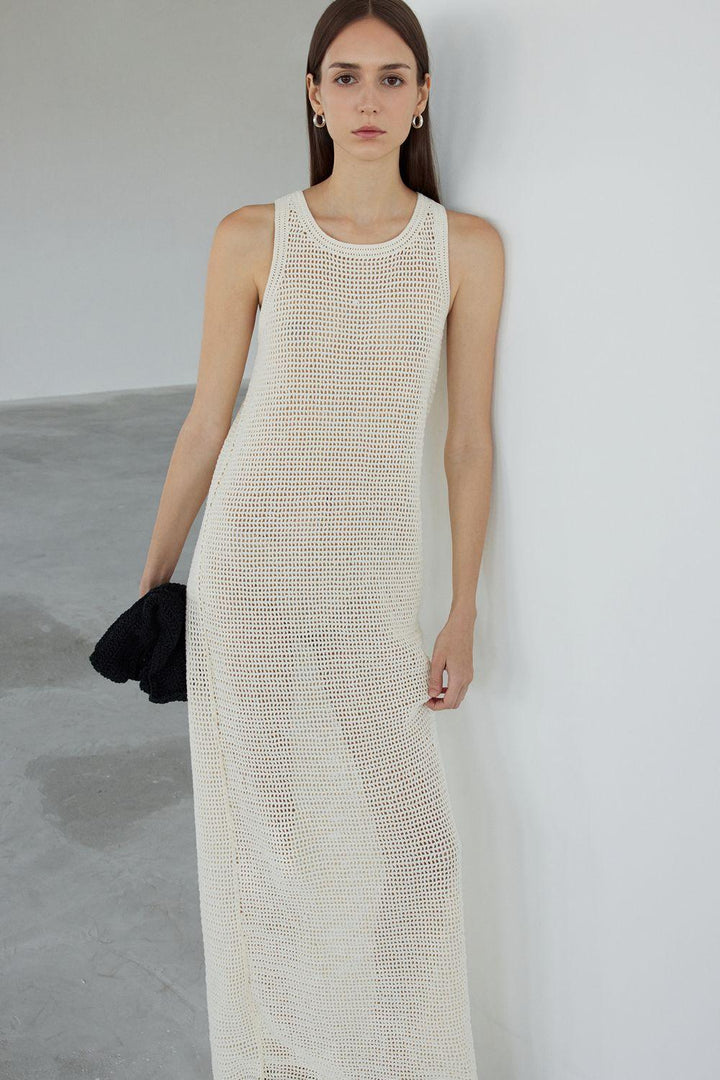 Dasha Straight Sleeveless Cotton Knitted Floor Length Dress - MEAN BLVD