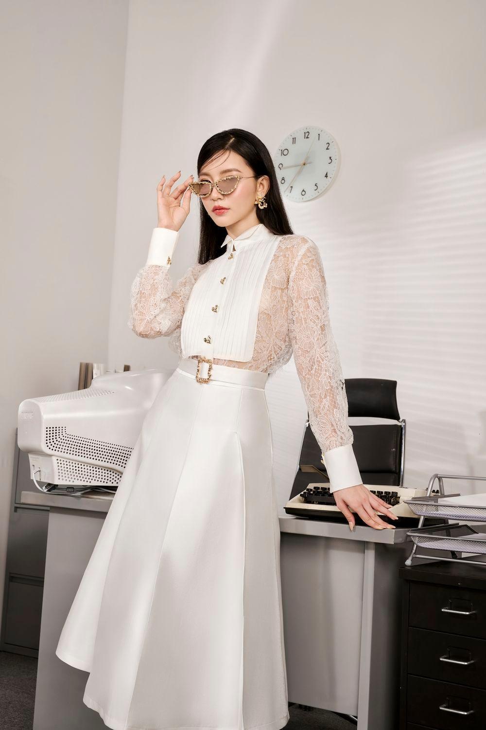 David A-line Long Sleeved Polyester Midi Set - MEAN BLVD