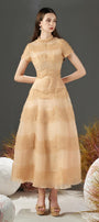 Davie A-line Waist Pleated Organza Midi Dress - MEAN BLVD