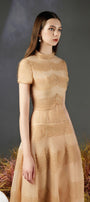 Davie A-line Waist Pleated Organza Midi Dress - MEAN BLVD