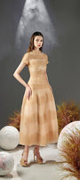 Davie A-line Waist Pleated Organza Midi Dress - MEAN BLVD