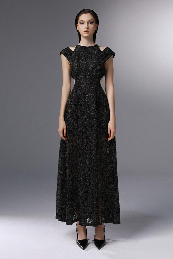 Dawn Break A-line Cut-Out Embroidered Lace Ankle Length Dress - MEAN BLVD