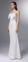 Deauville Strapless Back Slit Wool Cotton Floor Length Dress - MEAN BLVD