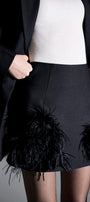 Debra A-line Feather Silk Wool Mini Skirt - MEAN BLVD