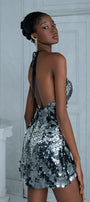 Deli A-line Halter Neck Sequin Mini Dress - MEAN BLVD