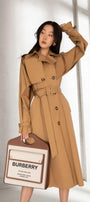 Delilah Straight Double Breasted Khaki Calf Length Trench Coat - MEAN BLVD
