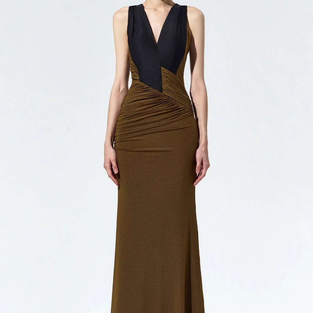 Delphine Ruched Maxi Dress - MEAN BLVD