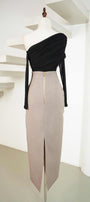 Delta Sheath Crossover Burlap Silk Ankle Length Skirt - MEAN BLVD