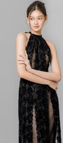 Denver Halter Sleeveless Lace Ankle Length Dress - MEAN BLVD