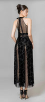Denver Halter Sleeveless Lace Ankle Length Dress - MEAN BLVD